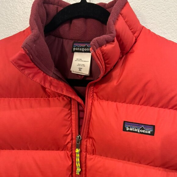 ❤️ PATAGONIA Vintage Y2K Goose Down Insulated Red Kids - XL ❤️ - Picture 3 of 5